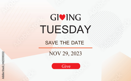 Giving Tuesday Save the Date Typography with a Hashtag . World Giving Day