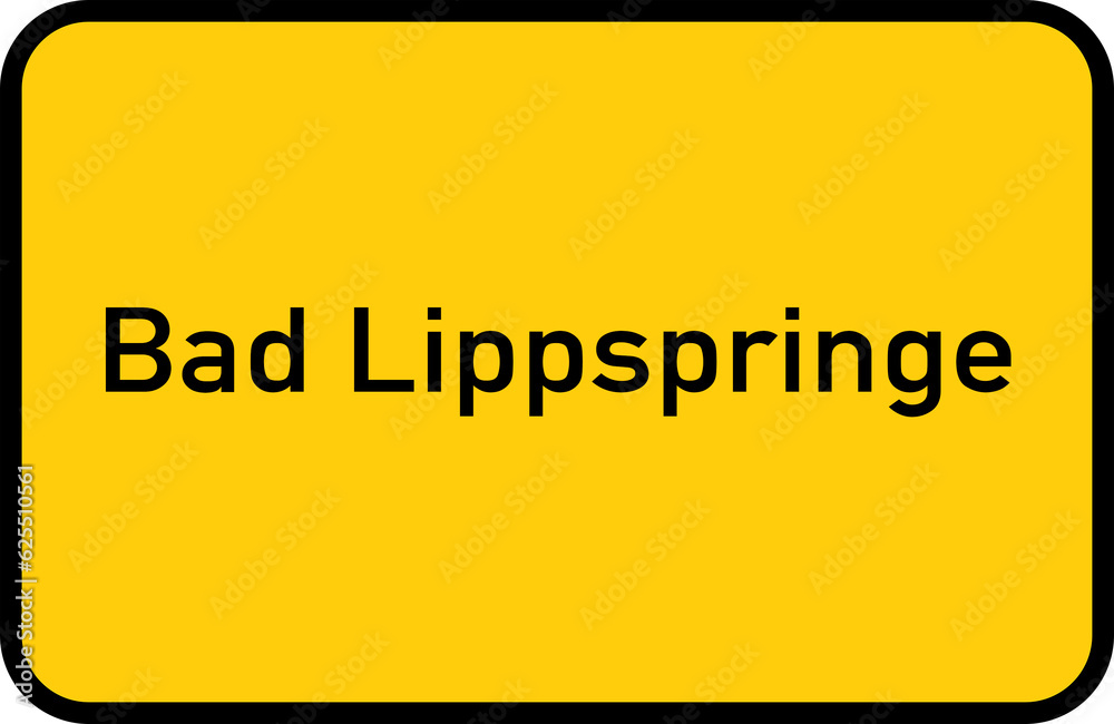 Fototapeta premium City sign of Bad Lippspringe - Ortsschild von Bad Lippspringe