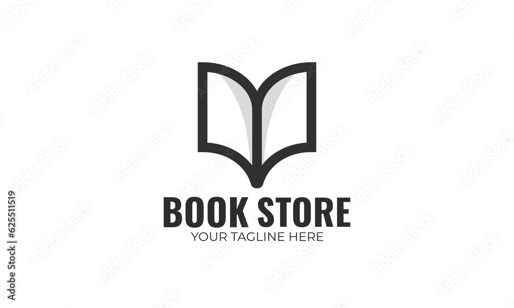 Book education literature logo outline vector