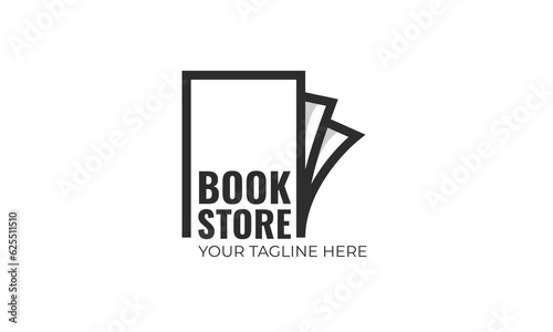 Book store logo outline vector