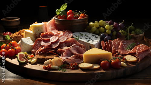  Italian antipasti, including cured meats, olives, cheeses