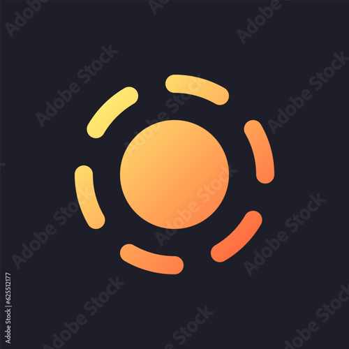 Breathe animation effect orange solid gradient ui icon for dark theme. Add relaxation feeling. Filled pixel perfect symbol on black space. Modern glyph pictogram for web. Isolated vector image