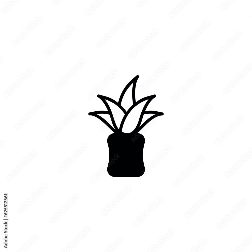 Aloe icon design with white background stock illustration Aloe icon design with white background stock illustration