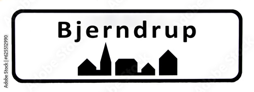 City sign of Bjerndrup - Bjerndrup Byskilt