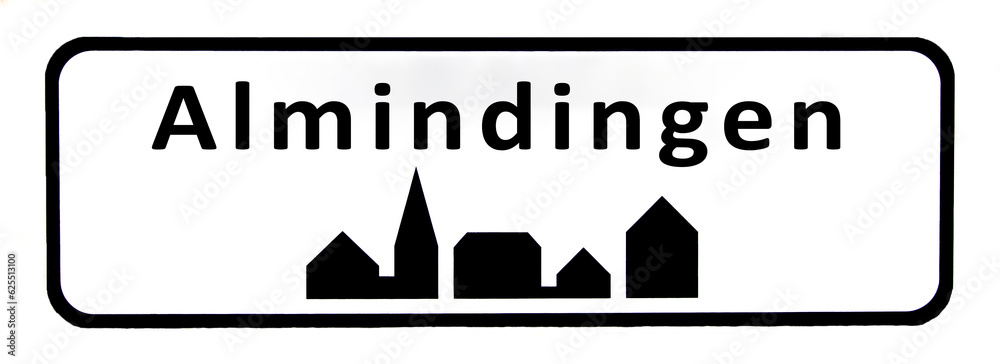 City sign of Almindingen - Almindingen Byskilt