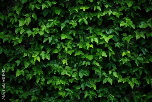 The background consists of a wall covered in green leaves.
