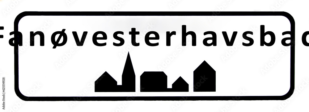 City sign of Fanøvesterhavsbad - Fanøvesterhavsbad Byskilt