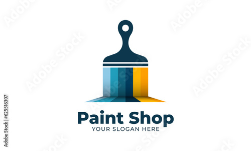 Paint shop store market logo vector design