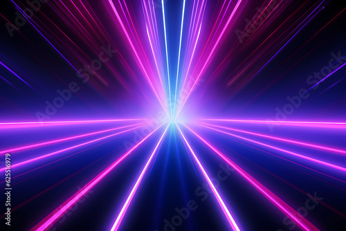 3D Render neon rays blue and purple background

Generative AI