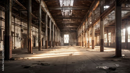 Decaying Abandoned Factory, Symbol of Industrial Decline