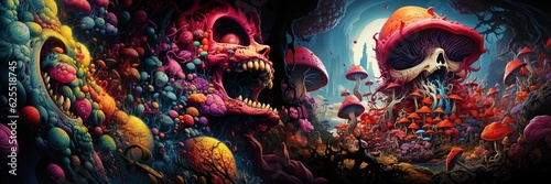 lsd trip abstract illustration generative ai