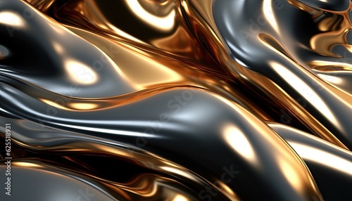 Shimmering metallic surfaces abstract 3D render wallpaper and background © Na ZIm