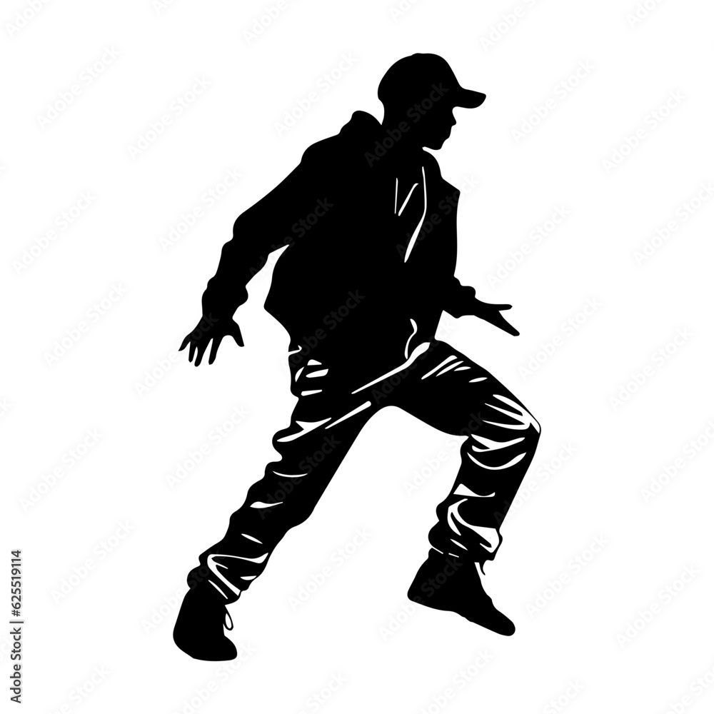 Hip hop dancer silhouette illustration Hip hop dancer silhouette illustration