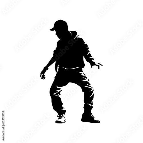 Hip-hop dancer silhouette illustration