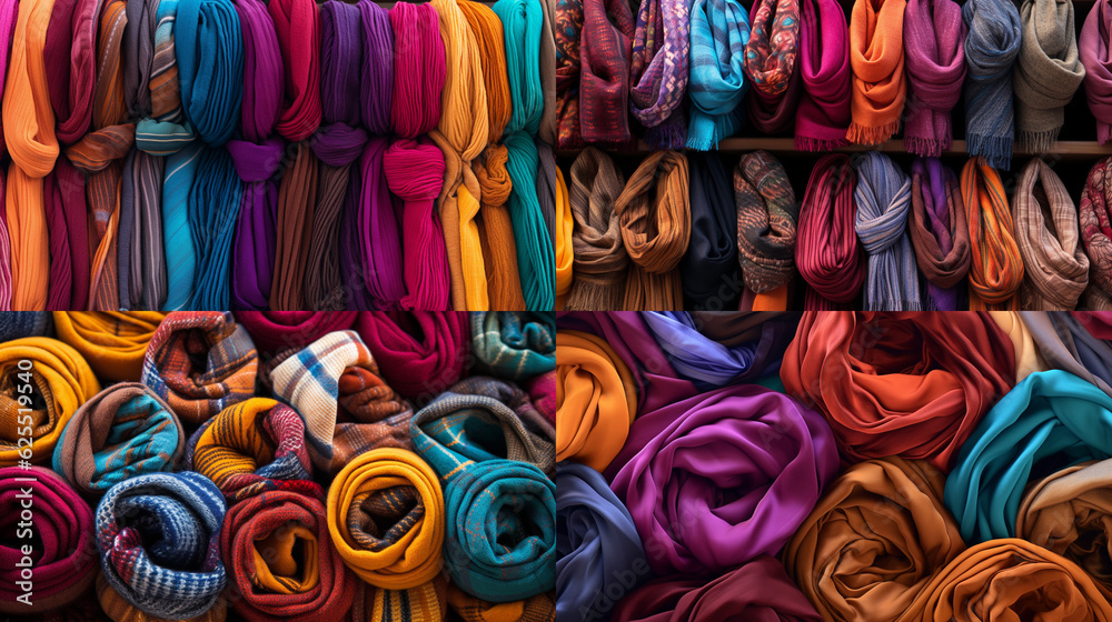 colorful scarves for sale at market
