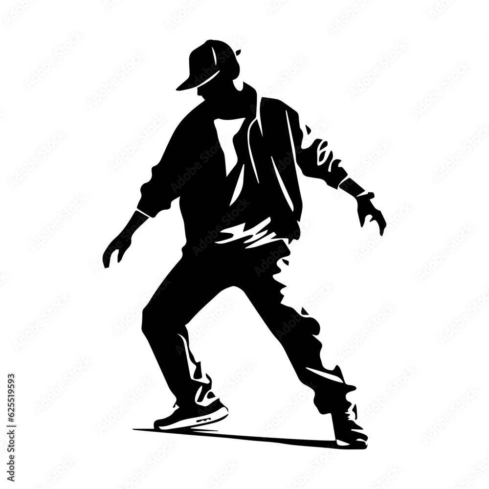 Hip-hop dancer silhouette illustration Hip-hop dancer silhouette illustration