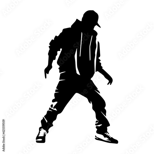 Hip-hop dancer silhouette illustration