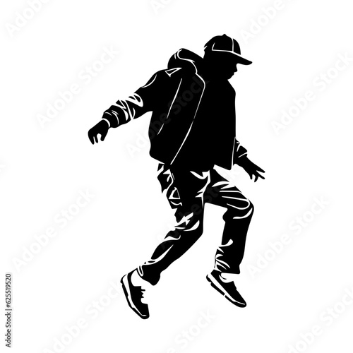 Hip-hop dancer silhouette illustration