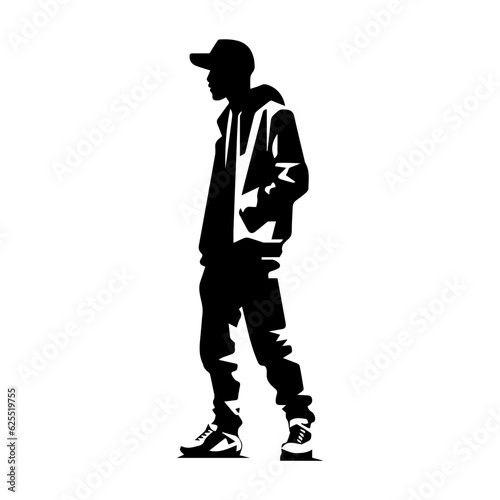 Hip-hop dancer silhouette illustration