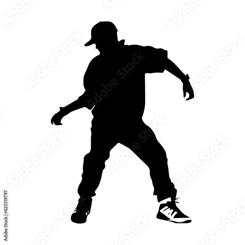 Fototapeta Naklejka Na Ścianę i Meble -  Hip-hop dancer silhouette illustration