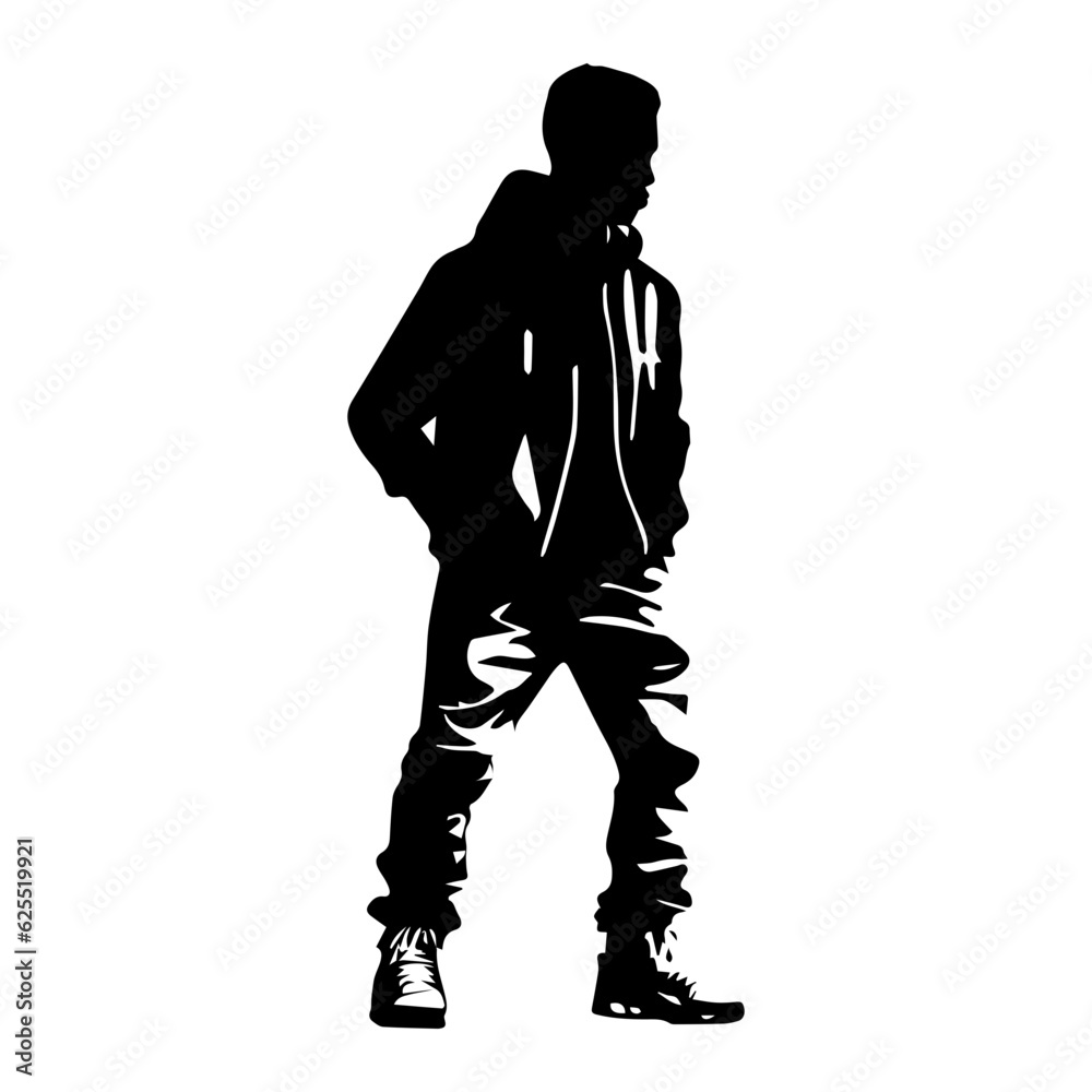 Hip-hop dancer silhouette illustration