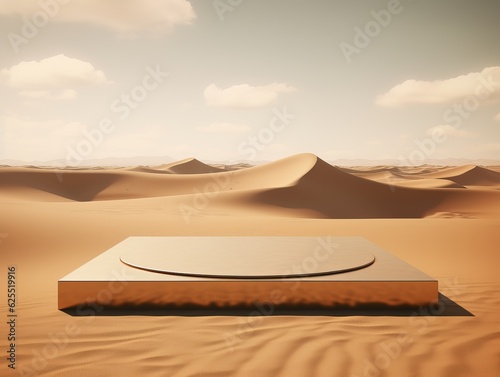 landscape in the desert podium product placement GENERATIVE AI