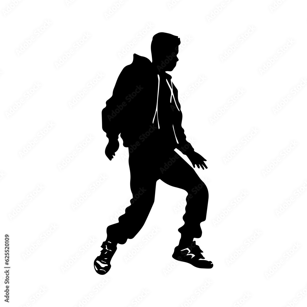 Fototapeta premium Hip-hop dancer silhouette illustration