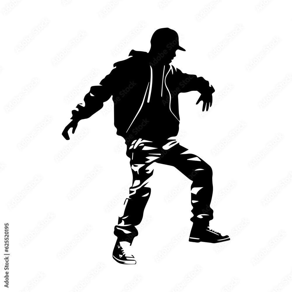 Obraz premium Hip-hop dancer silhouette illustration