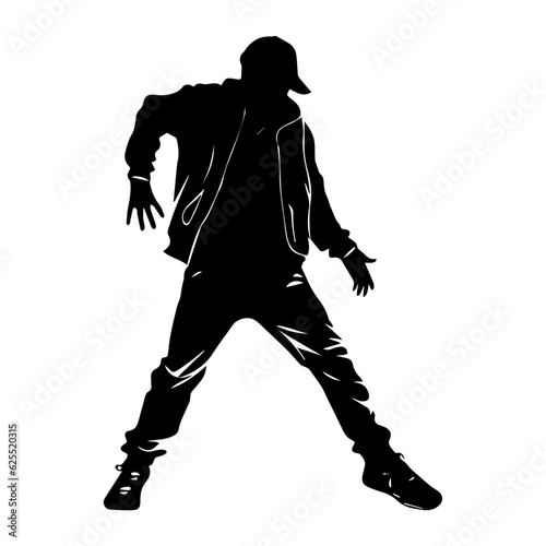 Hip hop dancer silhouette illustration