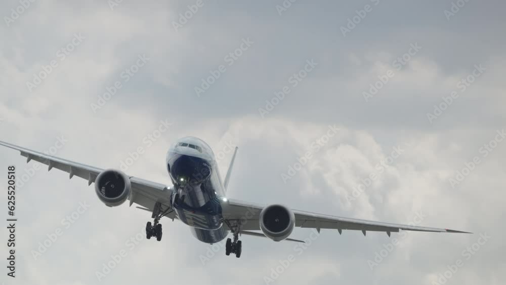Commercial jet airplane during flight