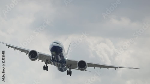 Commercial jet airplane during flight