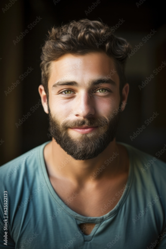 Portrait of young man with beard