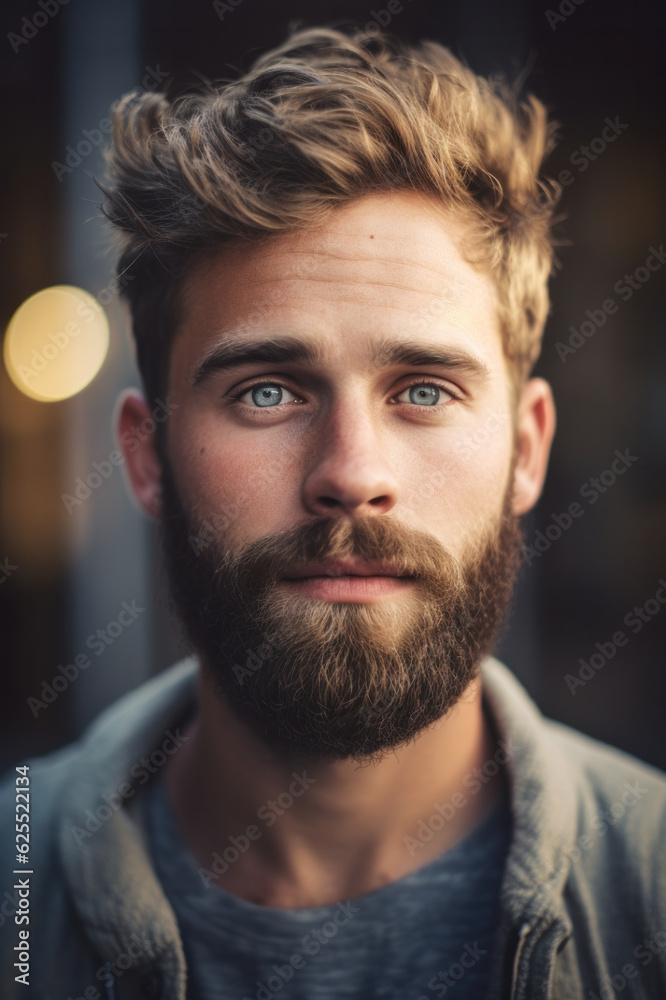 Portrait of young man with beard