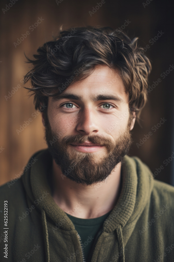 Portrait of young man with beard