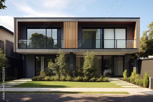 A fresh, modern townhouse located in a suburban area of Australia.