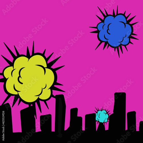Abstract illustration background cloud yellow blue colour cartoon painting art for fabric printing web design