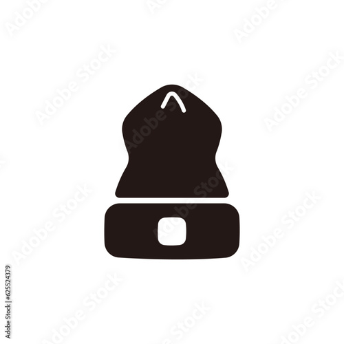Acrylic watch hat icon.Flat silhouette version.