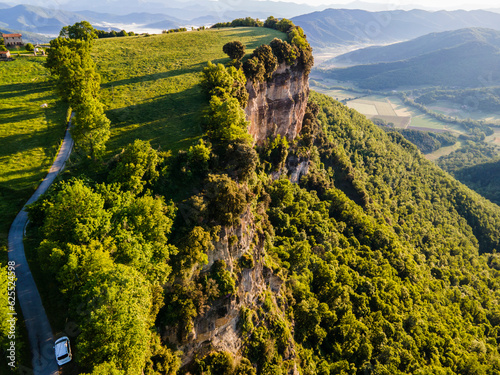 Spring landscape in La Vall D En Bas, La Garrotxa, Girona, Spain. photo