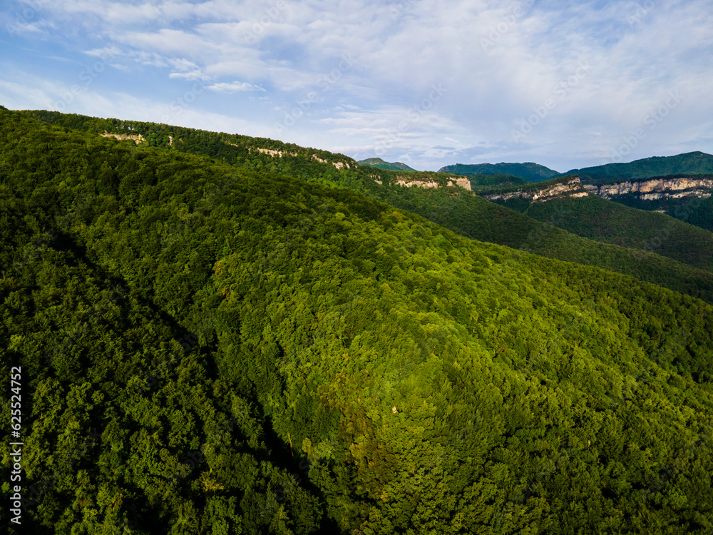 Obraz premium Spring landscape in La Vall D En Bas, La Garrotxa, Girona, Spain.