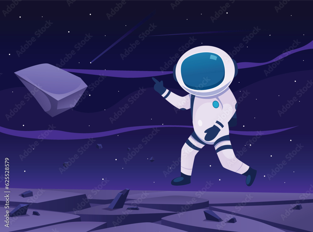 Astronaut vector illustration with human cartoon character