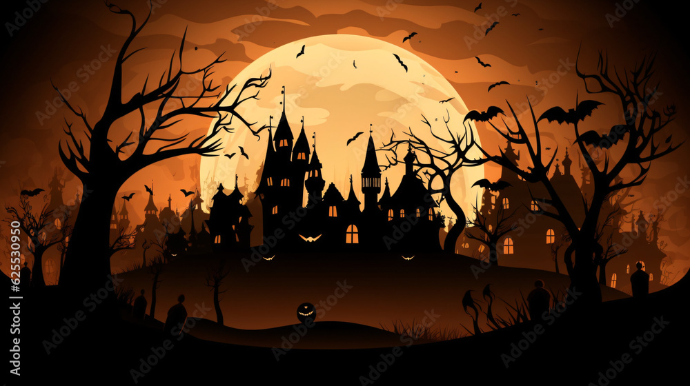 Scary halloween background with area for text