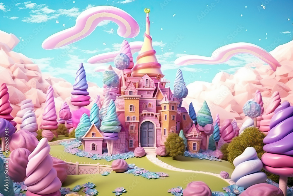 Fantasy Candyland Created with Generative AI Fantasy Candyland Created with Generative AI
