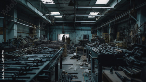 Inside of a weapon manufacturing facility