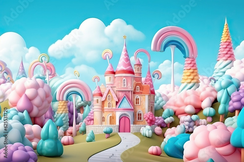 Fantasy Candy Castle Created with Generative AI