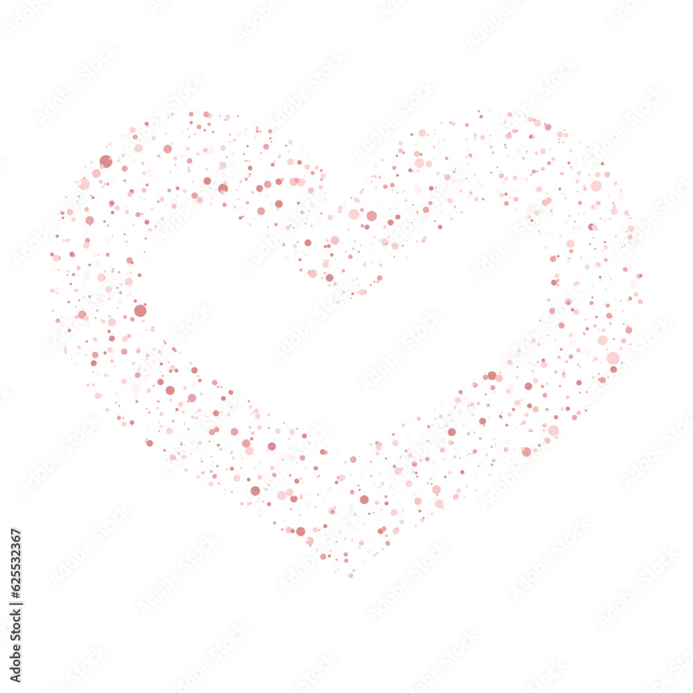 Rose gold heart glitter icon