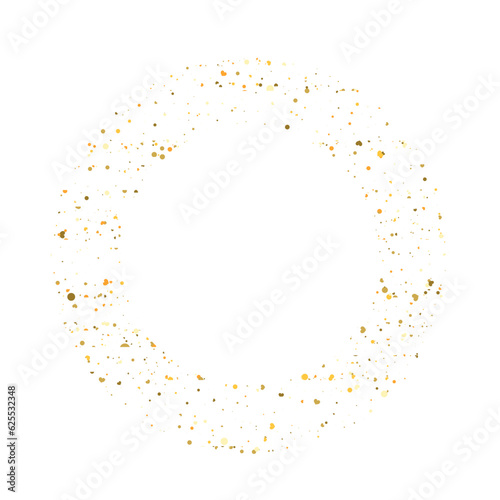 Gold circle glitter icon