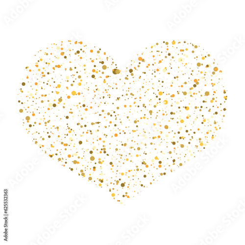 Gold heart glitter icon