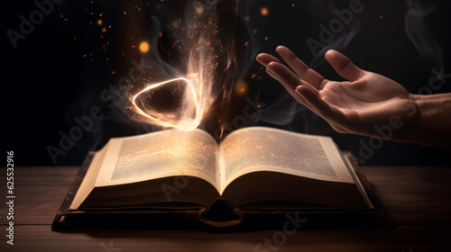 Magic coming out of an opened book © bornmedia