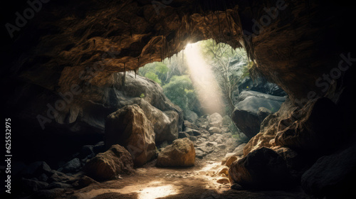 Sunlight in cave