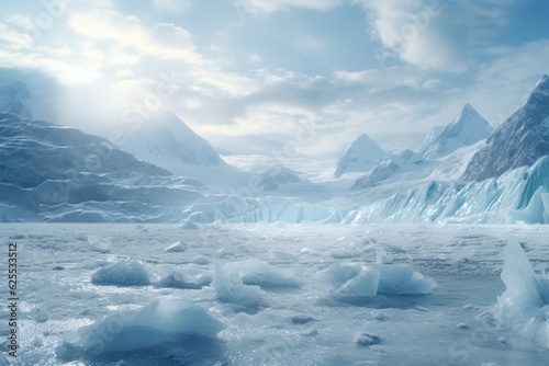 Glacier landscape photography, Generative AI